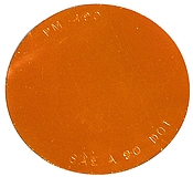 Round Microprism Reflector, Amber, 2-7/8" Dia W/Adhesive Back